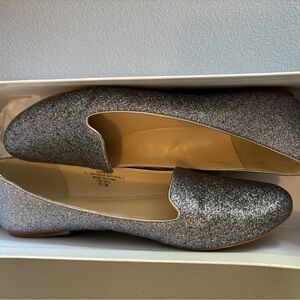 Nine West Pewter glitter ballet flats. Size 8.5. Like new
